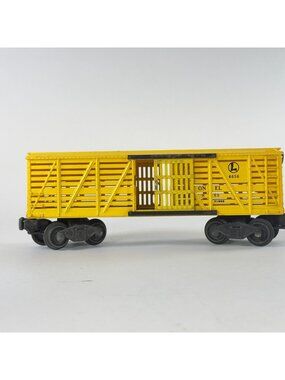 Vintage LIONEL Lines 6656 Stock Cattle Freight Train Car Yellow